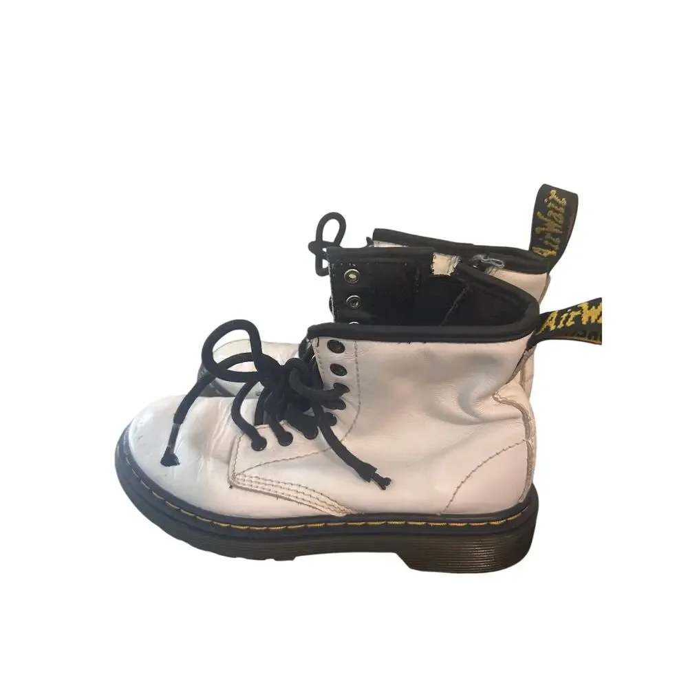 Dr. Martens Kids' 1460 White Leather Boots 1